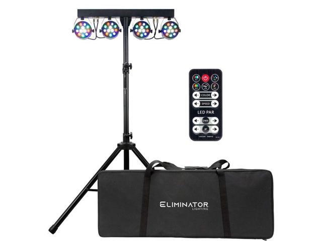 Eliminator Mini Par Bar 4x Par System Package with Stand Case & Remote
