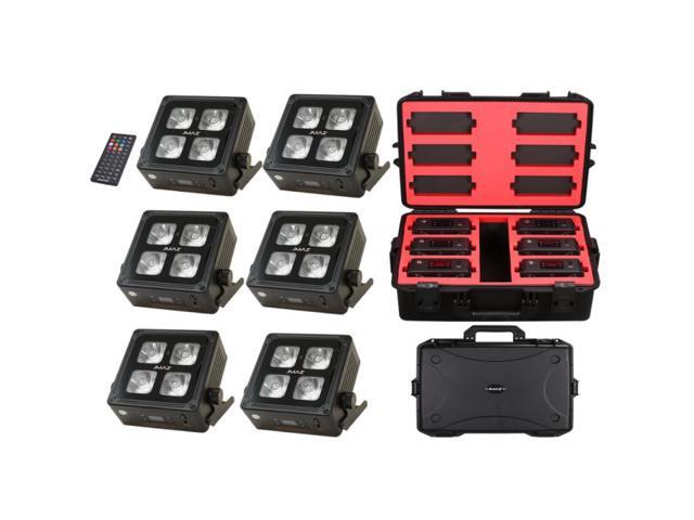 JMaz MAD PAR 4IP 6PK 6x Uplights, Flight Case