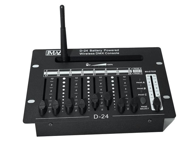 JMAZ D-24 Wireless Battery-Powered 24-Channel DMX Controller with 1000ft Range