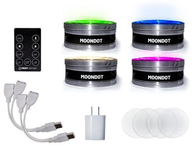 Prost Lighting MoonDot Set of 4 Compact 15W RGBW USB LED Mini Par Lights