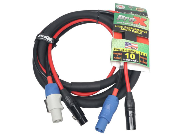 ProX XC-PWC14-XLR10 10' XLR & Powercon Combo Cable