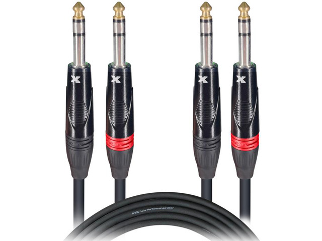 ProX XC-DTRS5 5 Ft. Balanced Dual 1/4' TRS-M to Dual 1/4' TRS-M High Performance Audio Cable