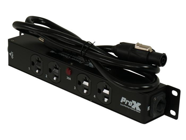 ProX X-PWEDX4MAYA 4 Outlet Edison Power Strip TRUE1 IN/OUT 20A Power Center