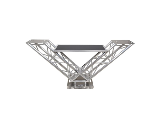 ProX XT-VERRAZANO24 V-Shape Aluminum Truss DJ Table Elevated Shelves with 24in Base Plate