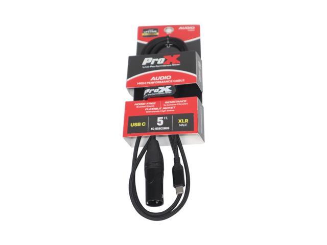 ProX XC-USBCXM05 5ft USB-C to XLR Male Cable 16-Bit DAC for Laptop & Smartphone to Mixer