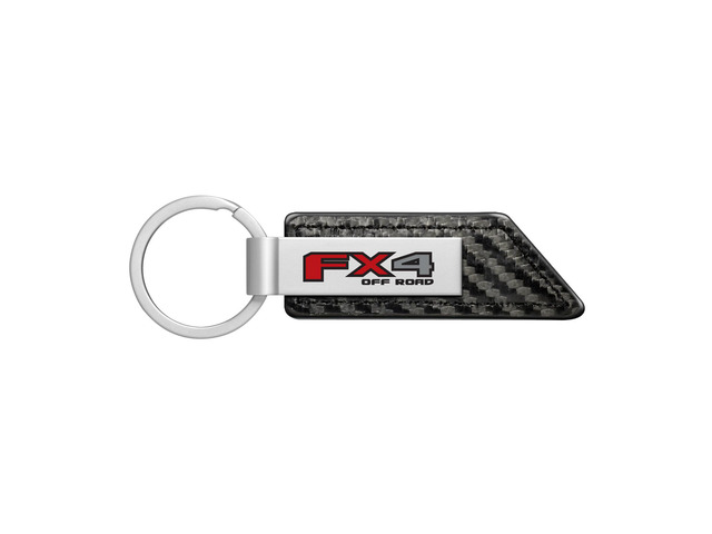 Ford F-150 FX4 Off Road Carbon Fiber Texture Black PU Leather Strap Key Chain