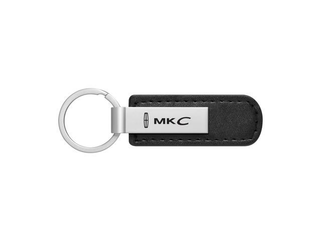 Lincoln MKC Silver Metal Black PU Leather Strap Key Chain