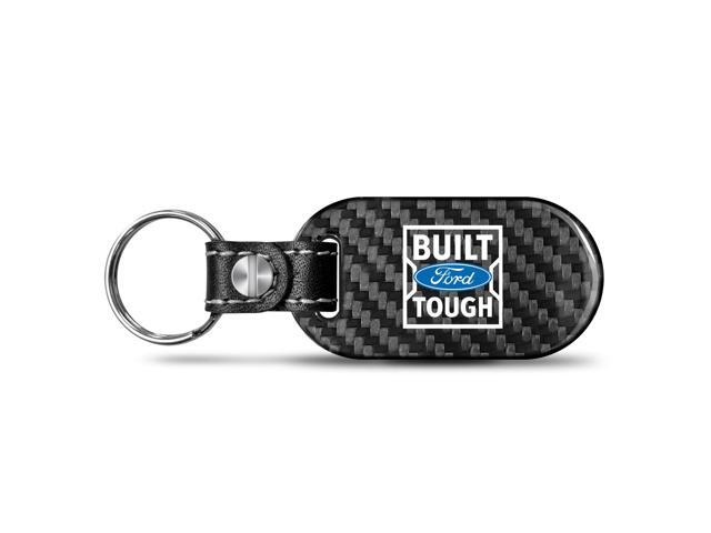 Ford Built-Ford-Tough 100% Real Black Carbon Fiber Tag Style Key Chain