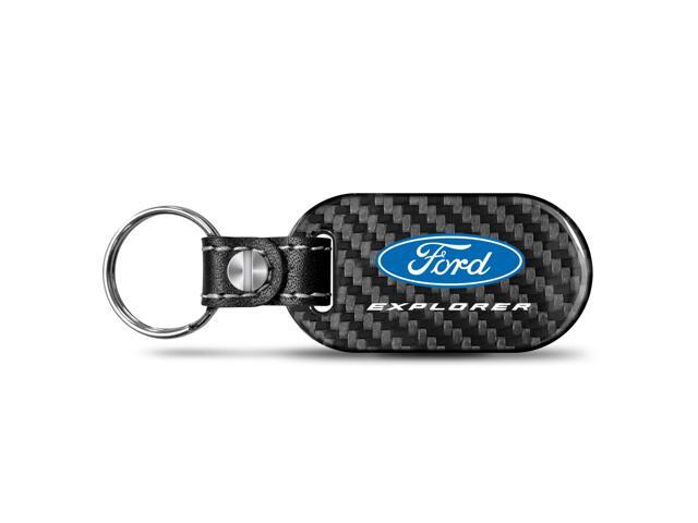 Ford Explorer 100% Real Black Carbon Fiber Tag Style Key Chain