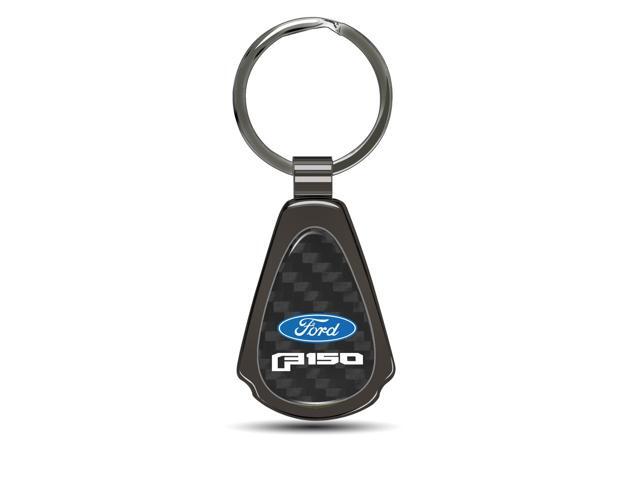 Ford F-150 2015 Real Black Carbon Fiber Gunmetal Black Metal Teardrop Key Chain