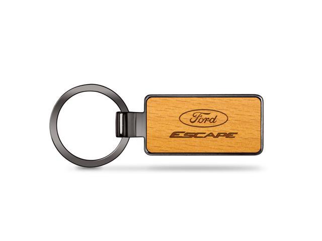 Ford Escape Laser Engraved Maple Wood Gunmetal Frame Case Key Chain