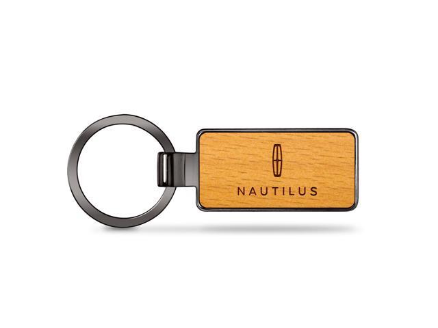 Lincoln Nautilus Laser Engraved Maple Wood Gunmetal Frame Case Key Chain