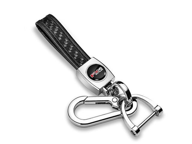 Ford F-150 FX4 Off Road in Black Real Carbon Fiber Strap Chrome Hook Key Chain