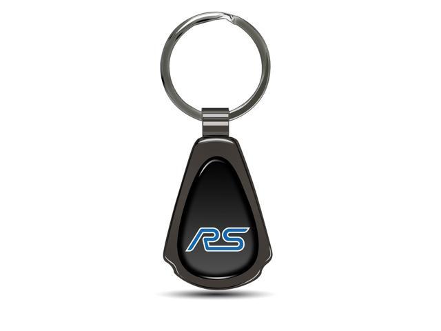 Ford Focus RS Black Dome Dark Gunmetal Metal Teardrop Key Chain