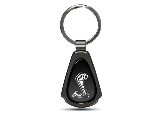 Ford Mustang GT350R Black Dome Dark Gunmetal Metal Teardrop Key Chain