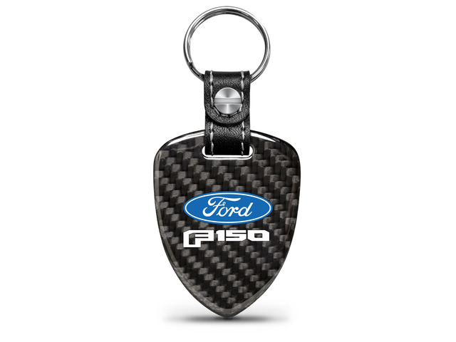 Ford F-150 2015 up Real Black Carbon Fiber Large Shield-Style Key Chain