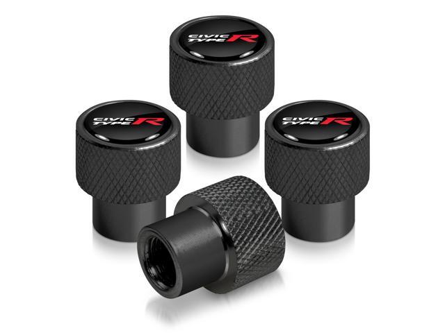 Honda Civic Type-R in Black on Black Aluminum Tire Valve Stem Caps