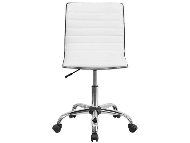 Photos - Computer Chair Flash Furniture Low Back Designer Armless White Ribbed Swivel Task Office Chair 8891420021 