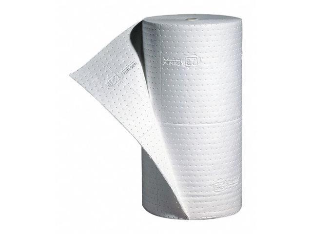 PIG MAT402 Sorbent Roll, 40 gal, 30 in x 150 ft, Oil, White, Polypropylene