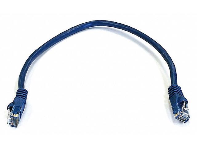Monoprice Cat6 Ethernet Patch Cable - 1 Feet - Blue Network Internet Cord - RJ45, Stranded, 550Mhz, UTP, Pure Bare Copper Wire, 24AWG