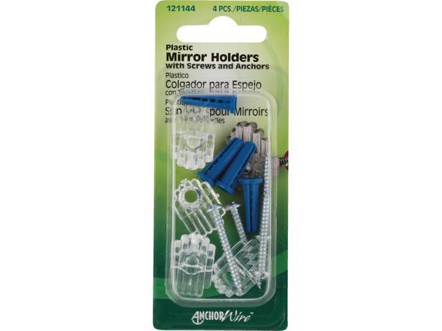Hillman Plastic Mirror Holders & Anchors Set 121144 Pack of 10