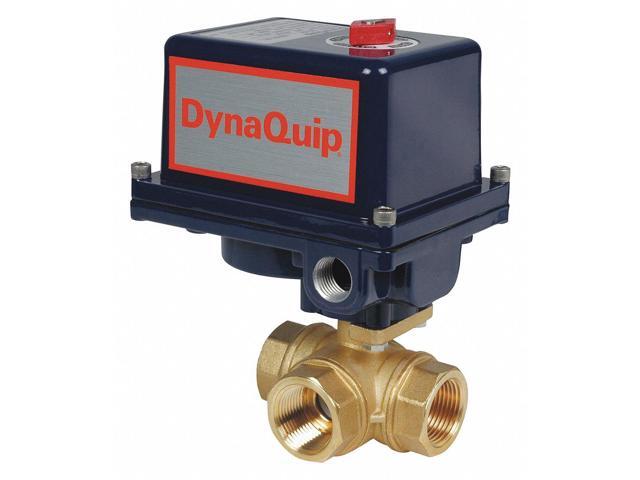 DYNAQUIP CONTROLS EYHG4AUE20 3/4' FNPT Brass Electronic Ball Valve 3-Way