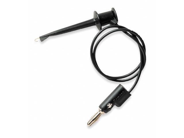 POMONA ELECTRONICS 3782-60-0 Mini Hook Test Lead, 60 in, PVC, Black