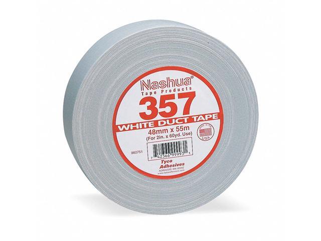 NASHUA 357 Duct Tape, White, 60 yd L, 2-3/4 in W