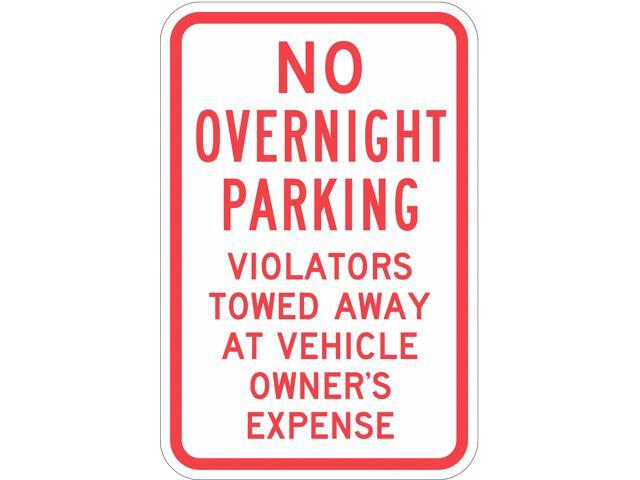 LYLE T1-1055-HI_12x18 No Overnight Parking Sign,18' x 12, T1-1055-HI_12x18
