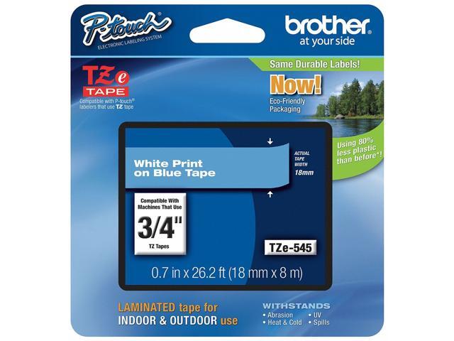 Brother P-Touch TZE-545 TZ Standard Adhesive Laminated Labeling Tape, 3/4w, White on Blue