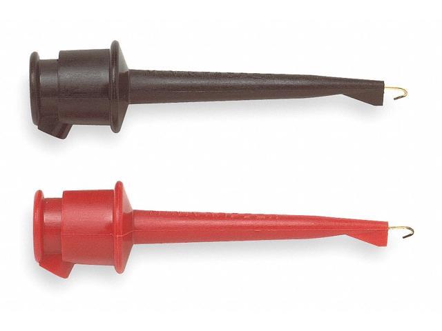 POMONA 3925-02 Mini Test Clip,Black/Red,5A,60VDC