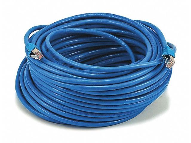 Monoprice Cat6A Ethernet Patch Cable - 100 Feet - Blue Snagless RJ45, Stranded, 550Mhz, STP, Pure Bare Copper Wire, 10G,26AWG