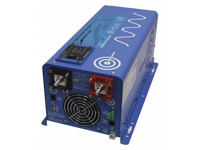 aims power 2000 watt 12 vdc pure sine inverter charger w/ 6000w surge