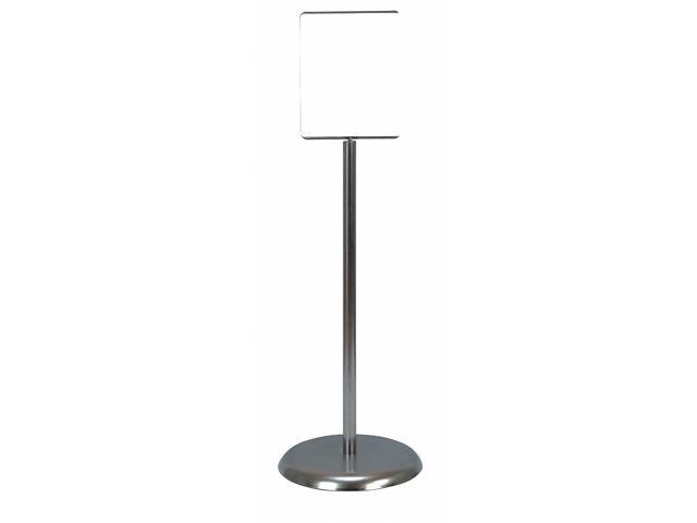 ZORO SELECT UVPSH81 Sign Holder, Ped, 8-1/2x11, Metal, Chrome