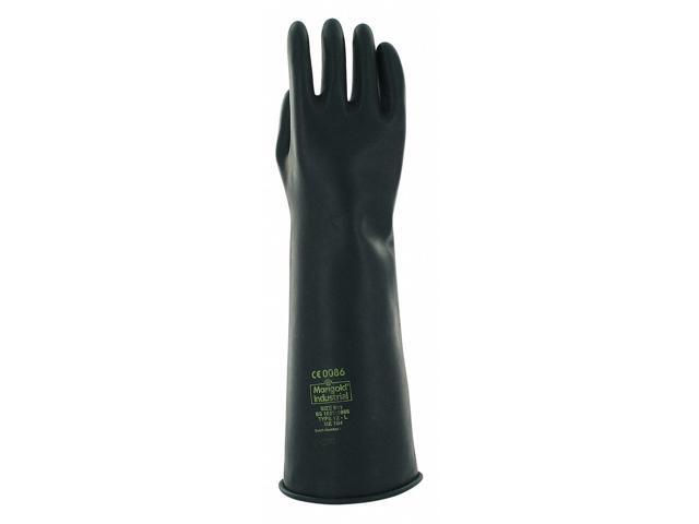 ANSELL 87-104 Chemical Resistant Gloves, Natural Rubber Latex, 17 in L, 47 mil,
