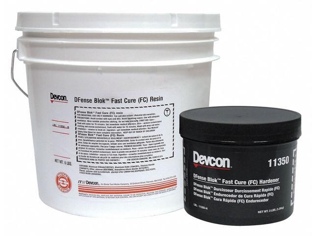 DEVCON 11350 Epoxy Adhesive, 11350 Series, Gray, Pail, 2:01 Mix Ratio, 2 to 3