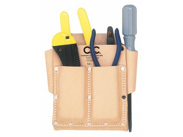 CLC WORK GEAR 700 Tool Pouch, Tool Pouch, Tan, Leather, 5 Pockets