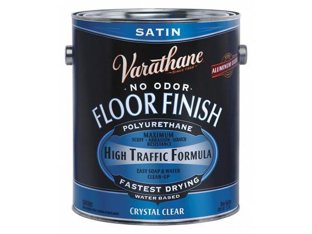 Varathane 230231 Water-Based Floor Finish Paint, 1 gal Can, 400 - 500 sq-ft/gal, Crystal Clear, Mild