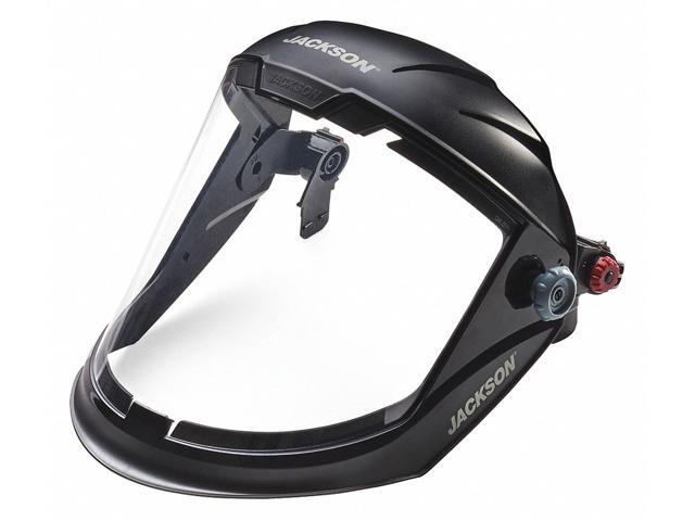 Maxview Series Premium Face Shields with Slotted Hard Hat Adaptor, Uncoated/Clear, 9 in H X 13-1/4 in L