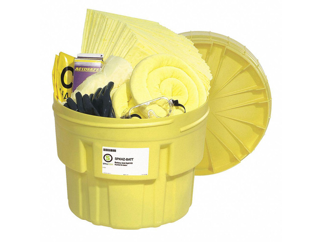 SPILLTECH SPKHZ-BATT Spill Kit, 21.4 gal Absorbed per Package, 29 lb Drum,