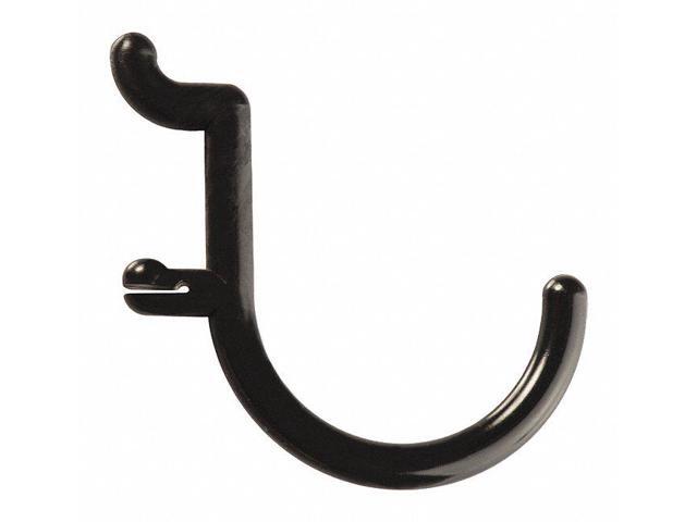 FUNCTIONAIRE 25-FH2-4 Locking Pegboard Hooks,Blk,Plastic,PK25