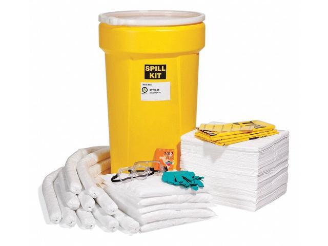 SPILLTECH SPKO-55 Spill Kit, 49 gal Volume Absorbed per Kit, 55 gal Capacity,