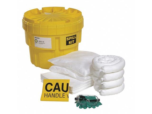 SPILLTECH SPKO-20 Spill Kit, 15 gal Volume Absorbed per Kit, 20 gal Capacity,