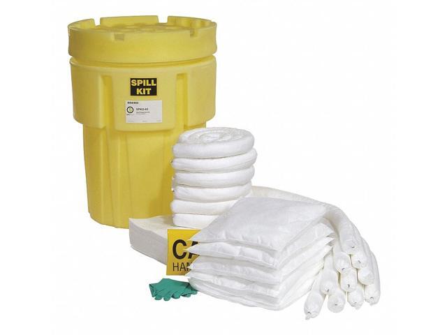 SPILLTECH SPKO-65 Spill Kit, 44 gal Volume Absorbed per Kit, 65 gal Capacity,