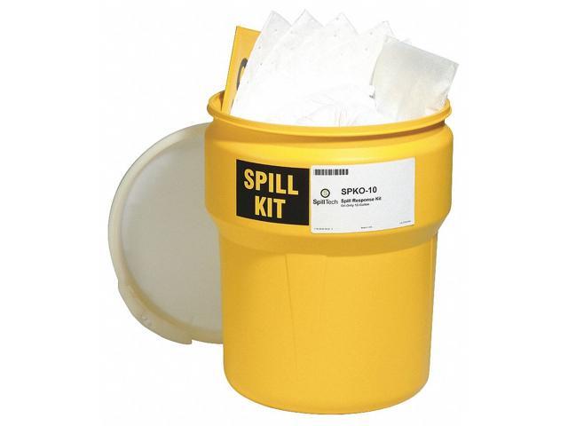 SPILLTECH SPKO-10 Spill Kit, 10 gal Volume Absorbed per Kit, 10 gal Capacity,
