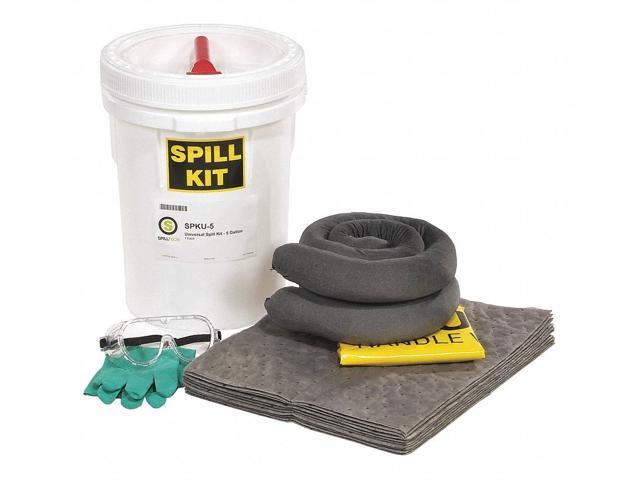 SPILLTECH SPKU-5 Spill Kit, 5 gal Volume Absorbed per Kit, 5 gal Capacity,