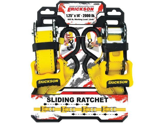ERICKSON 31425 Cargo Strap,Yellow,660 lb. Load Limit