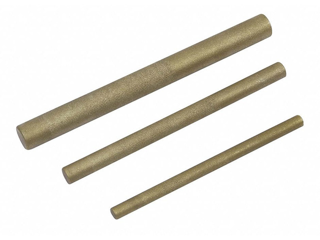 WESTWARD 2AJL3 Brass Drift Punch Set,3/8,1/2,3/4 In,3Pc