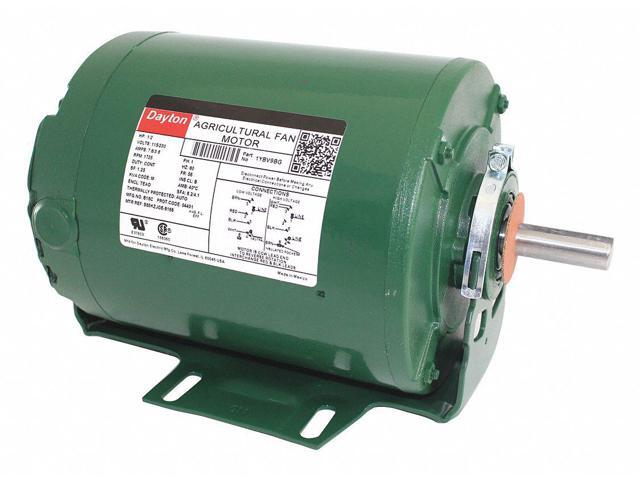 DAYTON 1YBV9 Aratn Fan Mtr,Splt Ph,TEAO,1/2hp,1725rpm