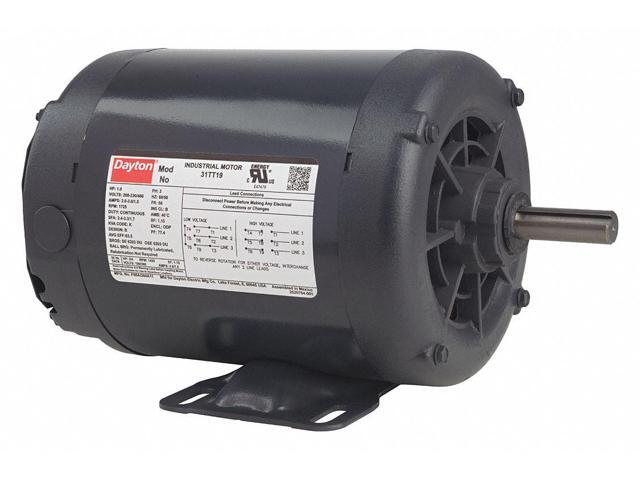 DAYTON 31TT08 Three-Phase General Purpose Motor, 1/2 HP, 56 Frame, 230/460V AC